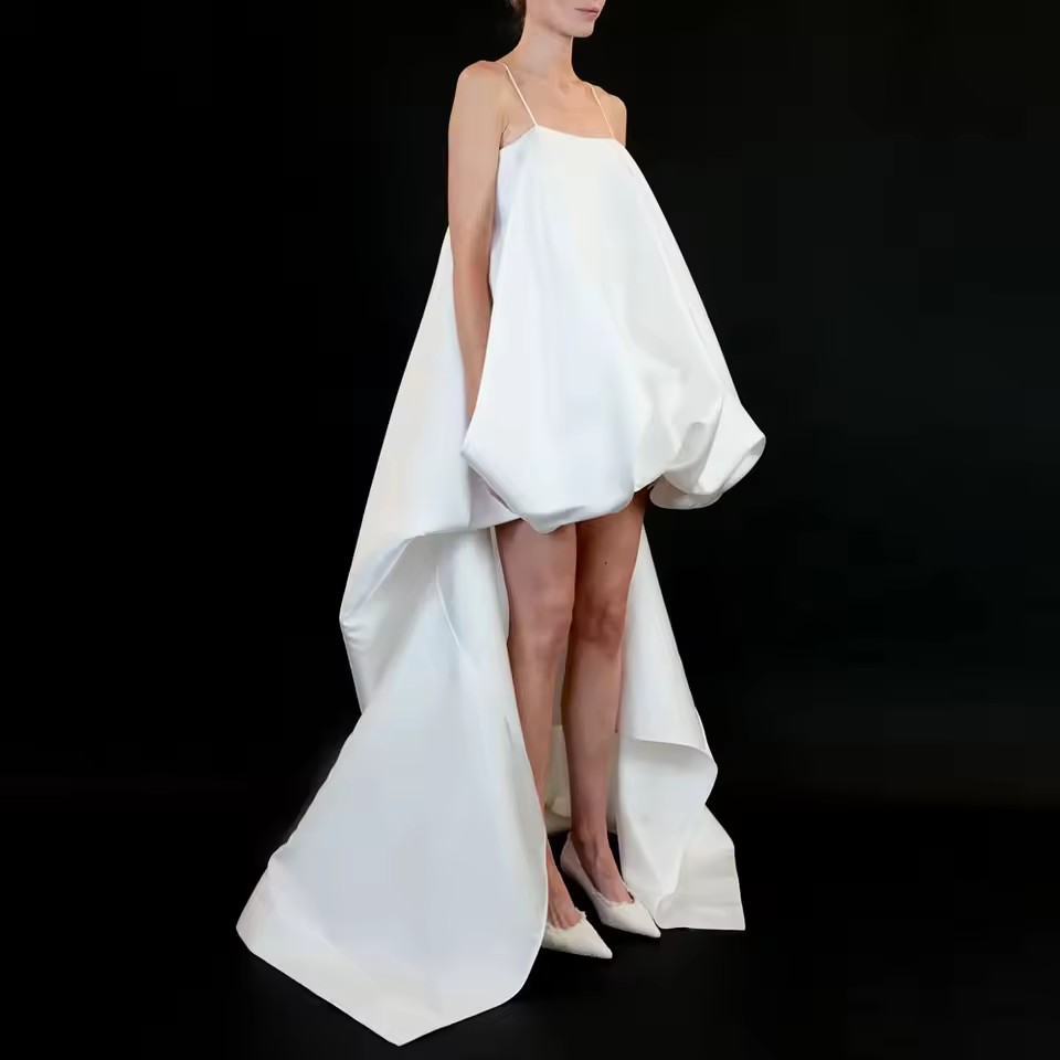 Unique Women'S Formal Wear - Wyjątkowa biała sukienka maxi z asymetrycznym