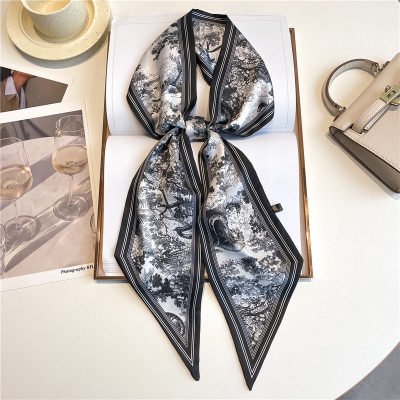Scarf Silk Neck - Luksusowe długie apaszki, cienkie opaski do