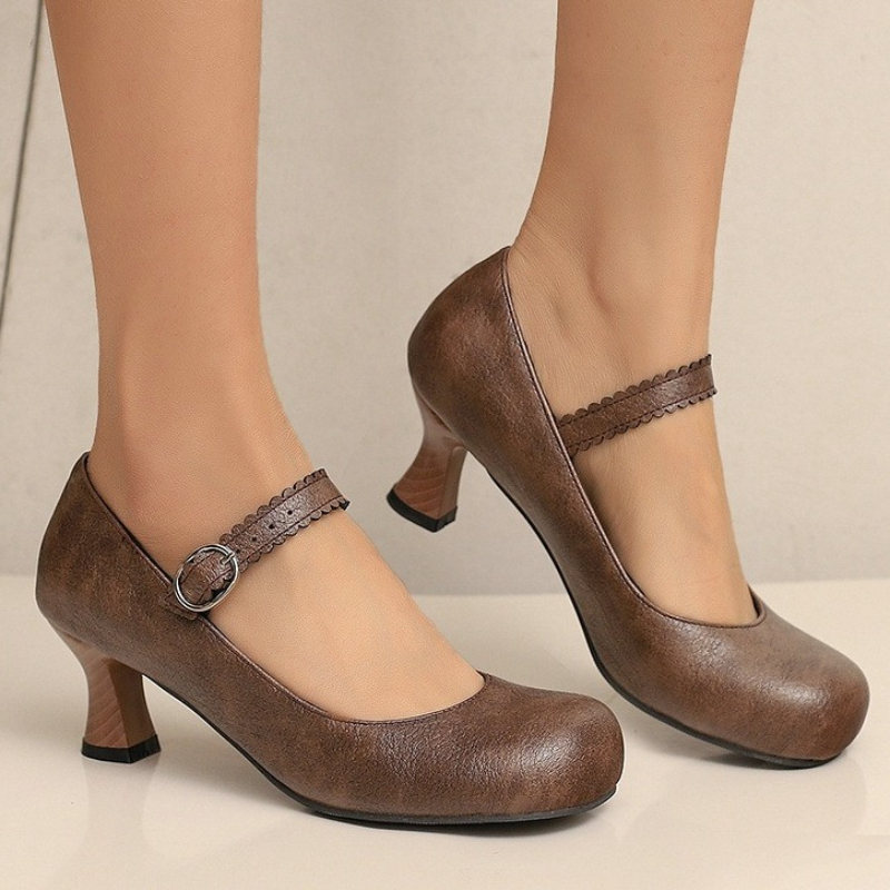 Women Formal Wear Shoes - Damskie retro czółenka Mary Jane z