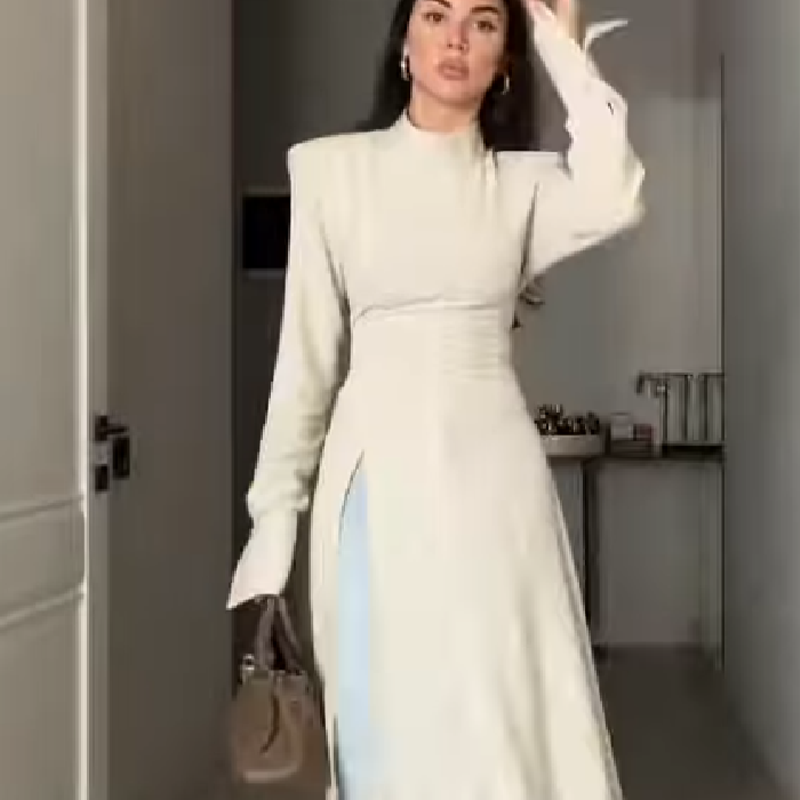 Women'S Office Formal Wear For Ladies - Elegancka damska sukienka maxi z wysokim