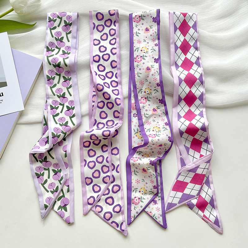 Scarf Silk Neck - Nowa Luksusowa Wąska Krótka Damska Jedwabna