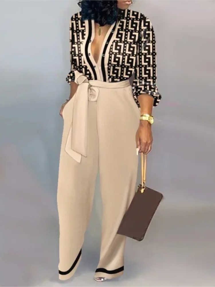 Women'S Formal Wear Jumpsuit - Moda damska List Print Kombinezon z