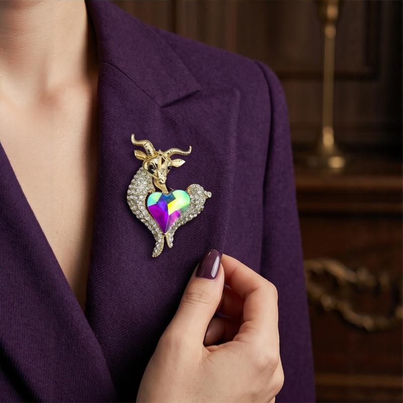 Unikatowa broszka z kozłem z d – Unique Women'S Formal Wear recenzja i cena
