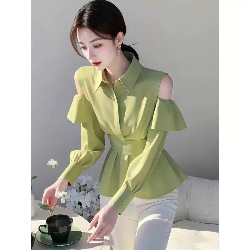 Królewski Niebieski Bluzka z O – Women Formal Wear Stitching recenzja i cena