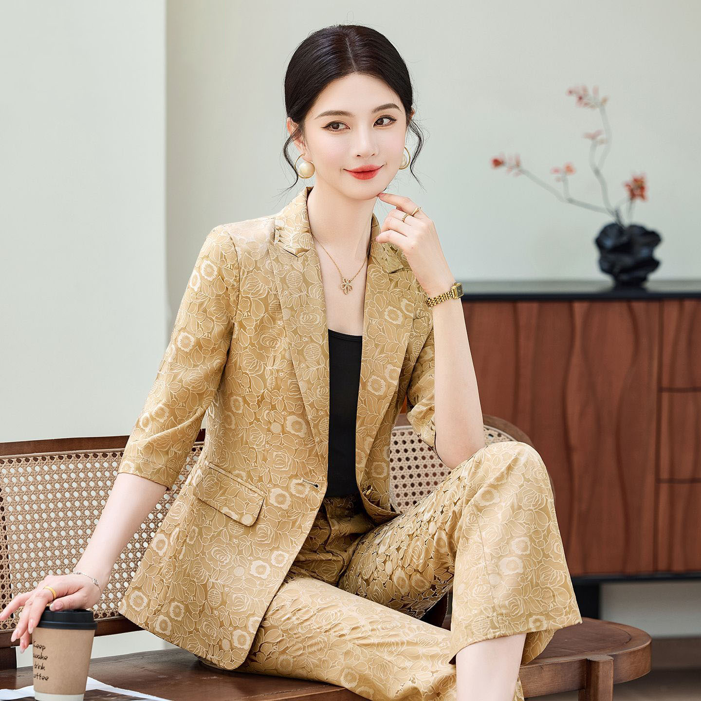 Modny morelowy garnitur damski – Women'S Office Formal Wear For Ladies recenzja i cena