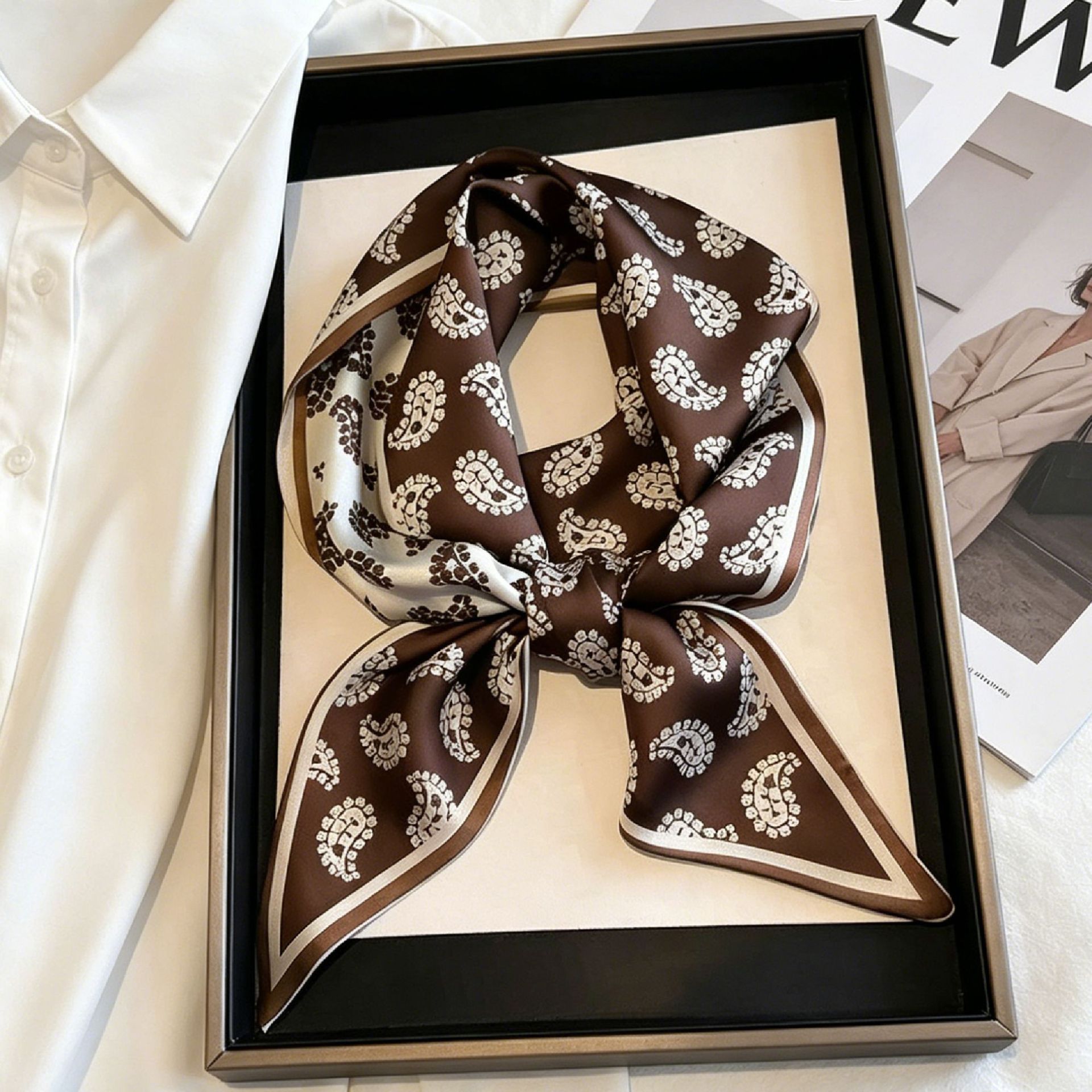 Luksusowe długie apaszki, cien – Scarf Silk Neck recenzja i cena