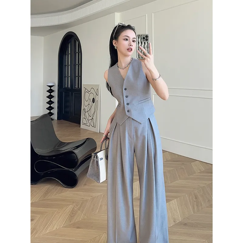 Damski zestaw: bezrękawnik i s – Women'S Formal Wear Pants recenzja i cena