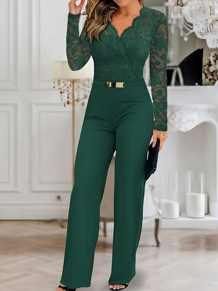 Seksowny kombinezon z koronką, – Women'S Formal Wear Jumpsuit recenzja i cena
