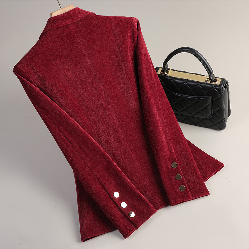 Żółta Złota Aksamitna Marynark – Women'S Office Formal Wear For Ladies recenzja i cena