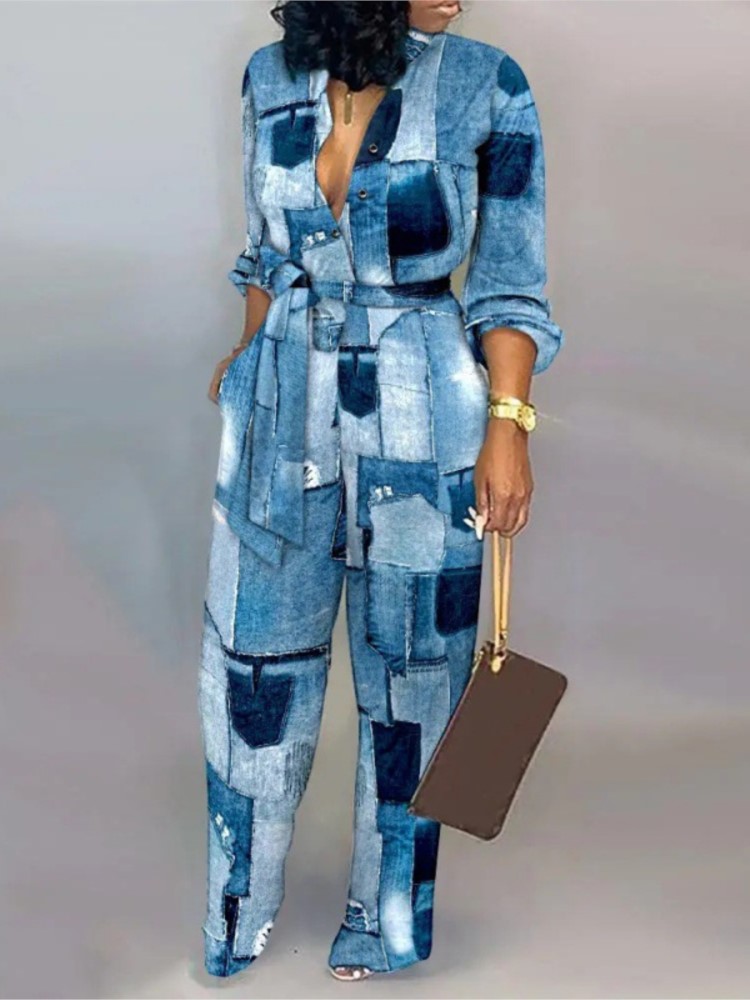 Moda damska List Print Kombine – Women'S Formal Wear Jumpsuit recenzja i cena