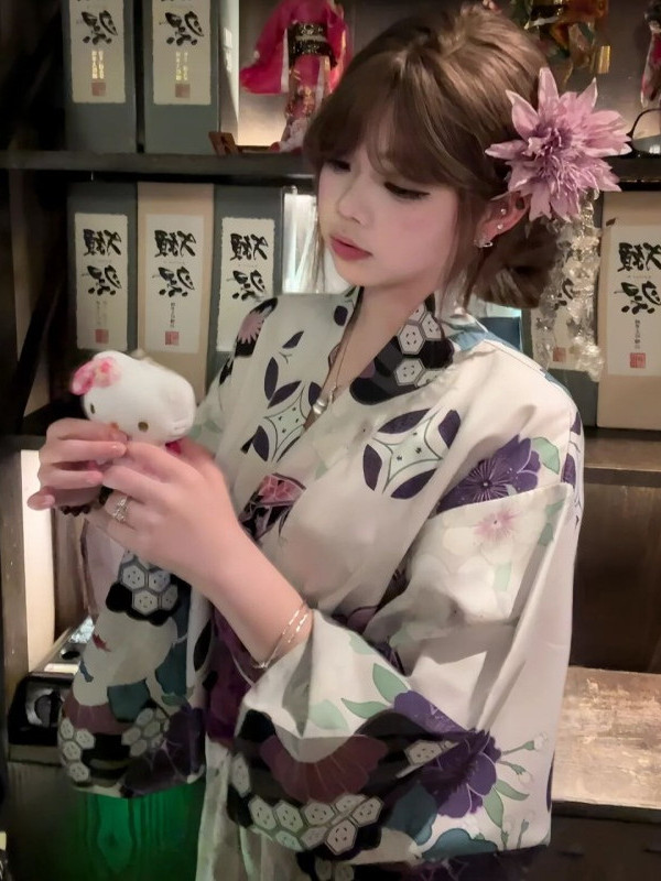 Tradycyjny fioletowy szlafrok  – Japanese Women Formal Wear recenzja i cena